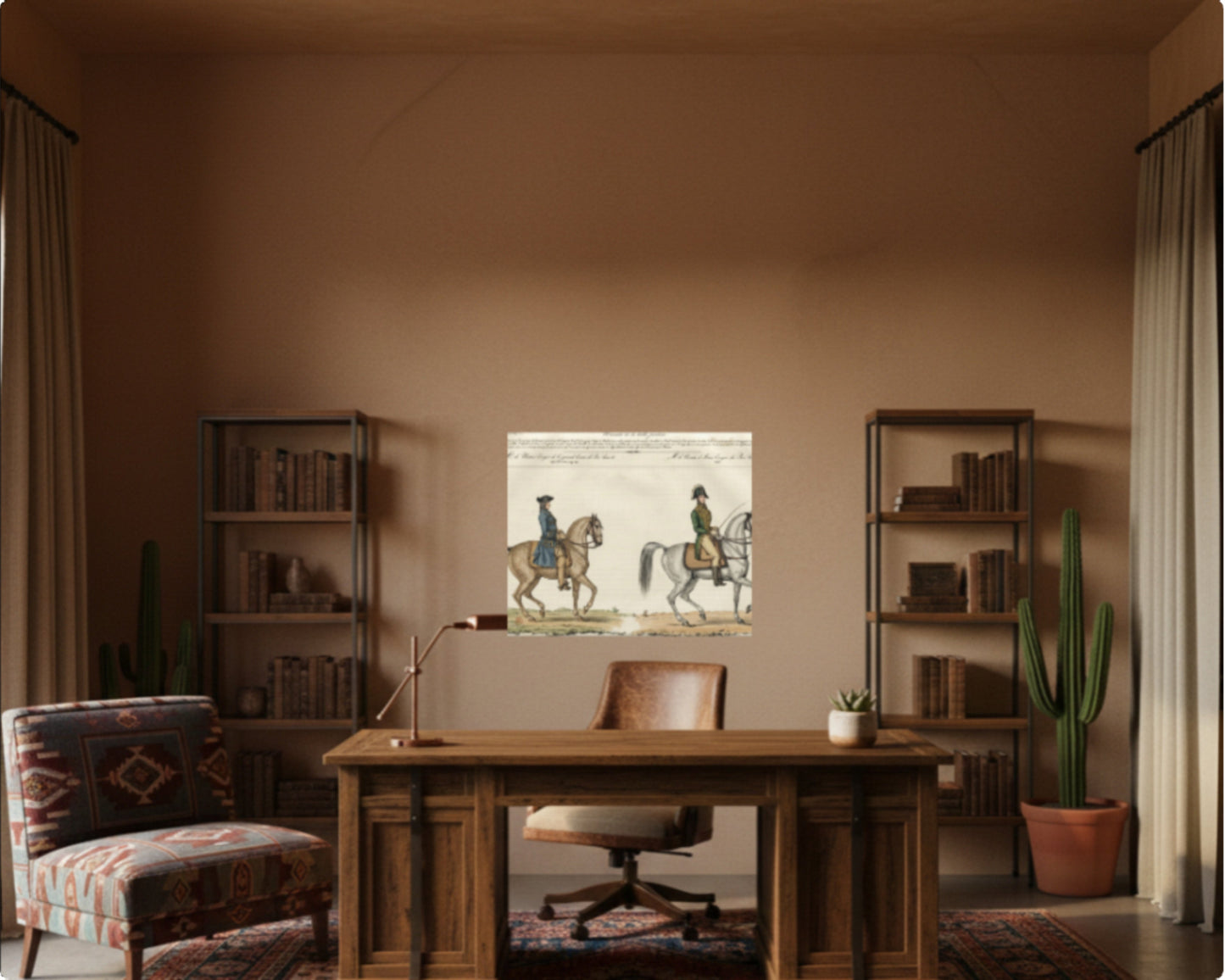 Equestrian Classical Riding Canvas Print — French 19th-Century Manege & Military Position