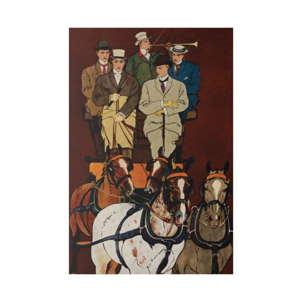 Vintage Equestrian Canvas Print - Classic Art for Horse Lovers - 24’’ x 36’’ (Vertical) / 1.5’’ - Canvas
