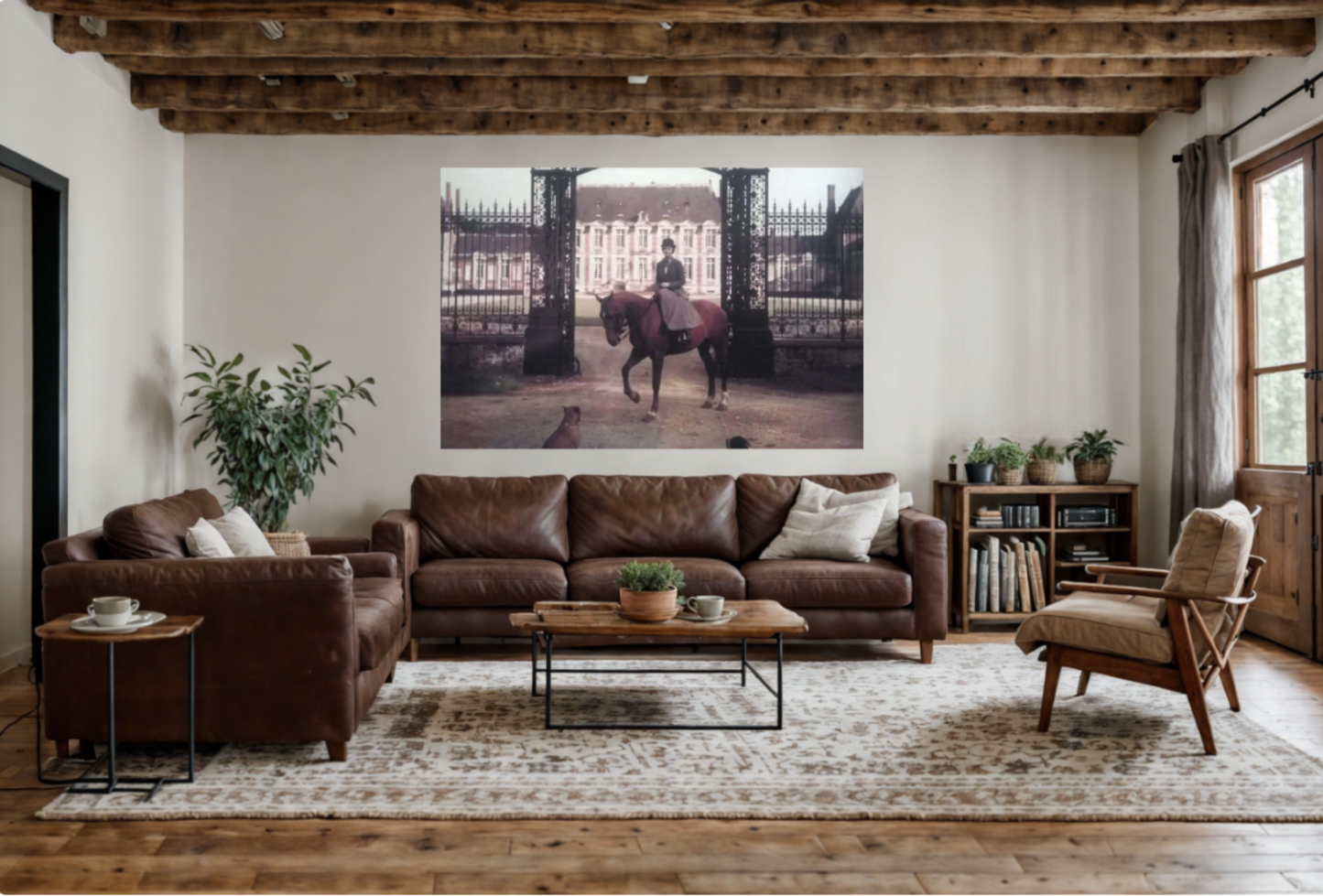 Vintage Equestrian Canvas Art Print Sunday Ride